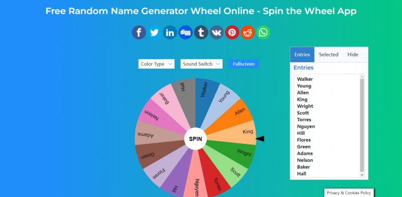 Random Name Generator Wheel